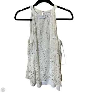 Top Sleeveless Designer By Diane Von Furstenberg In Silver & White, Size: S