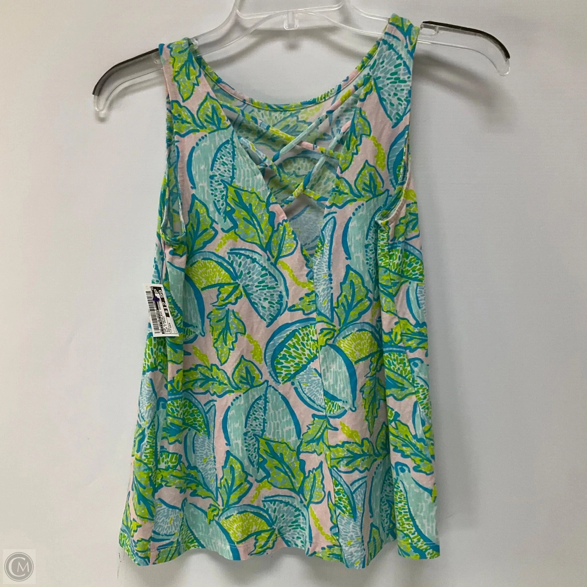 Top Sleeveless Designer By Lilly Pulitzer In Blue & Green, Size: Xxs