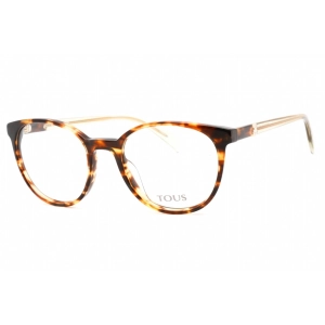 Tous Men's Eyeglasses - Shiny Brown Havana/Yellow Plastic Round Frame | VTOB37V 0743