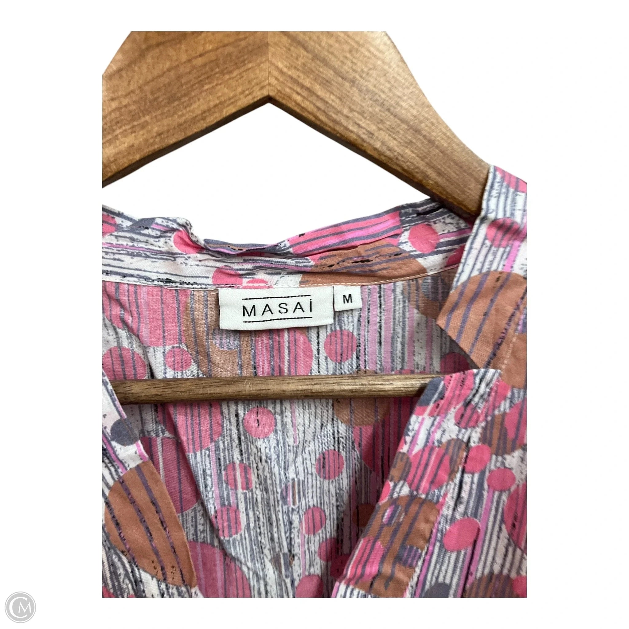 Tunic Long Sleeve By Clothes Mentor In Geometric Pattern, Size: M