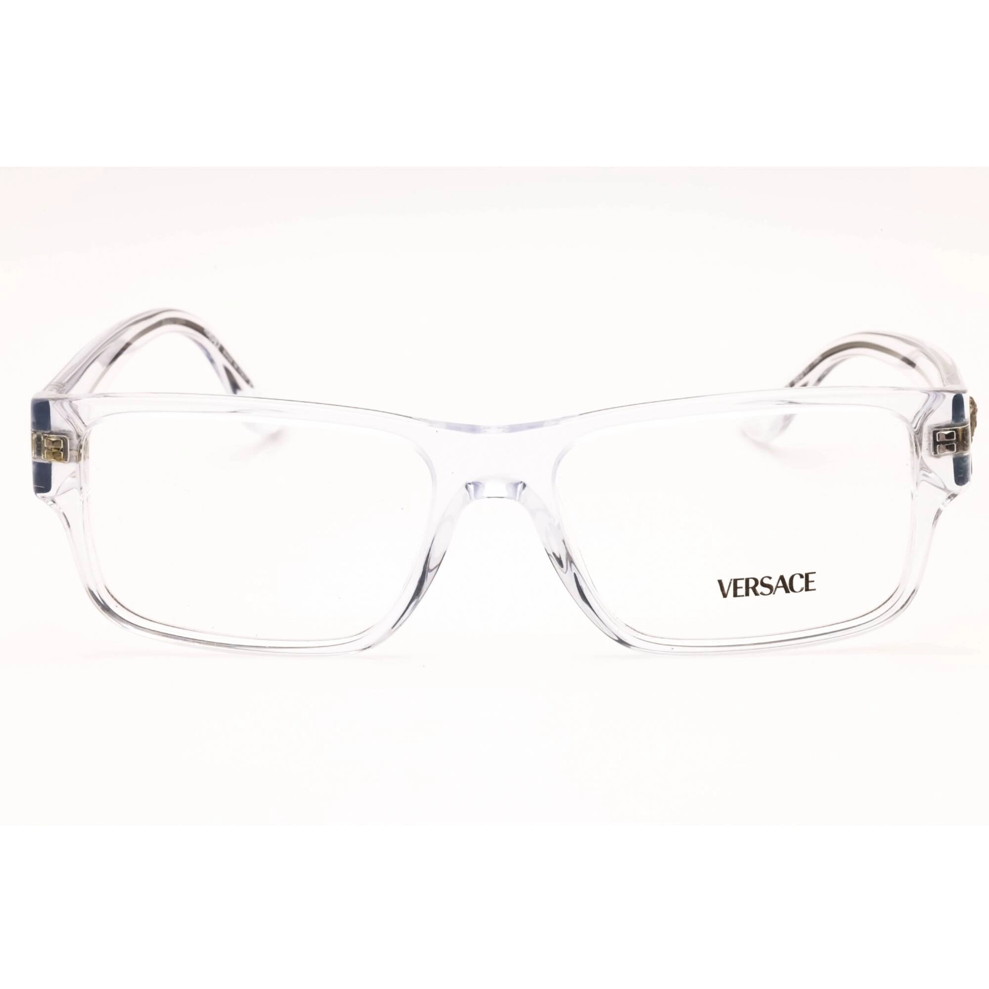 Versace Men's Eyeglasses - Crystal Plastic Rectangular Full Rim Frame | 0VE3342 148