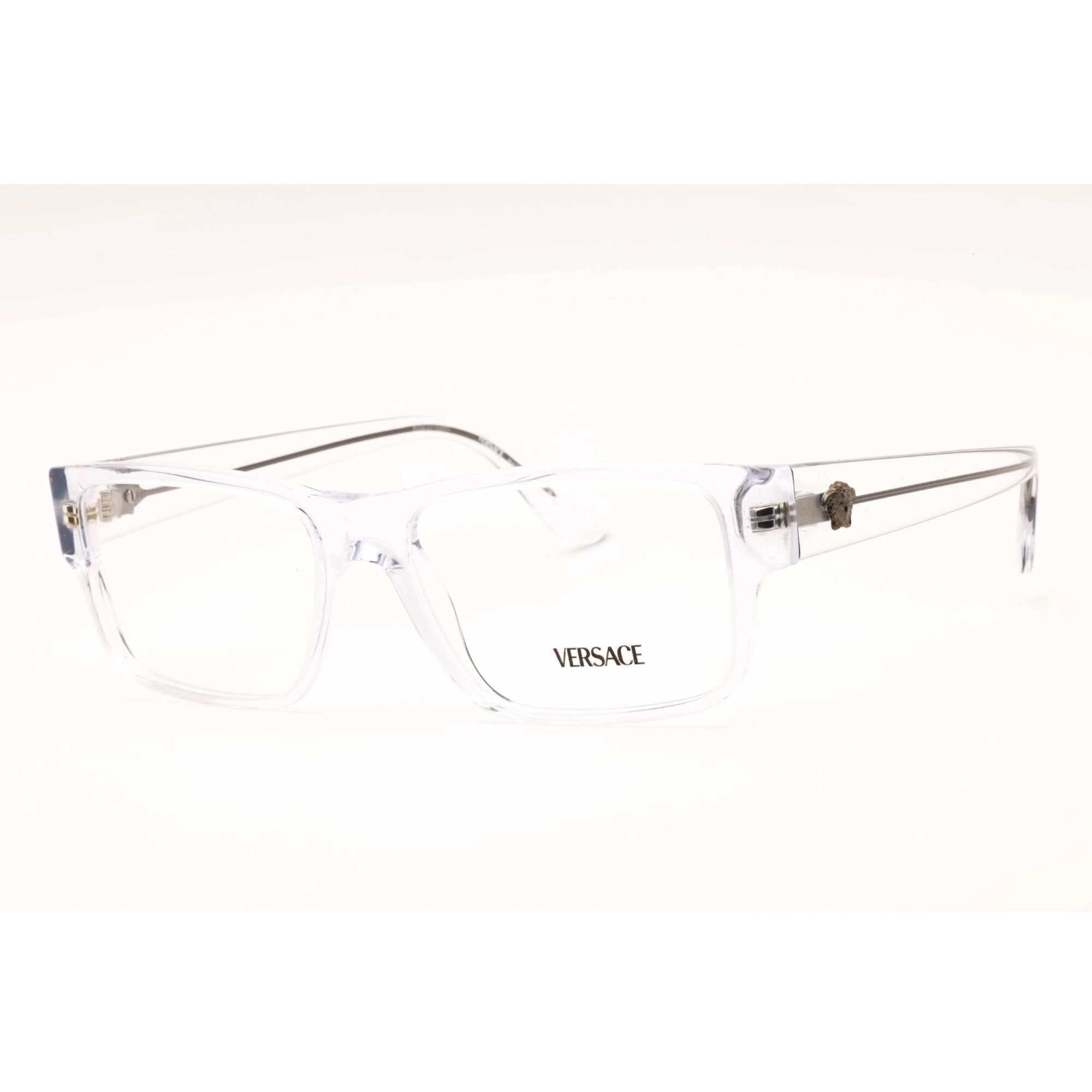 Versace Men's Eyeglasses - Crystal Plastic Rectangular Full Rim Frame | 0VE3342 148