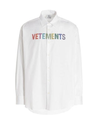 Vetements Logo Embellished Long-Sleeved Shirt
