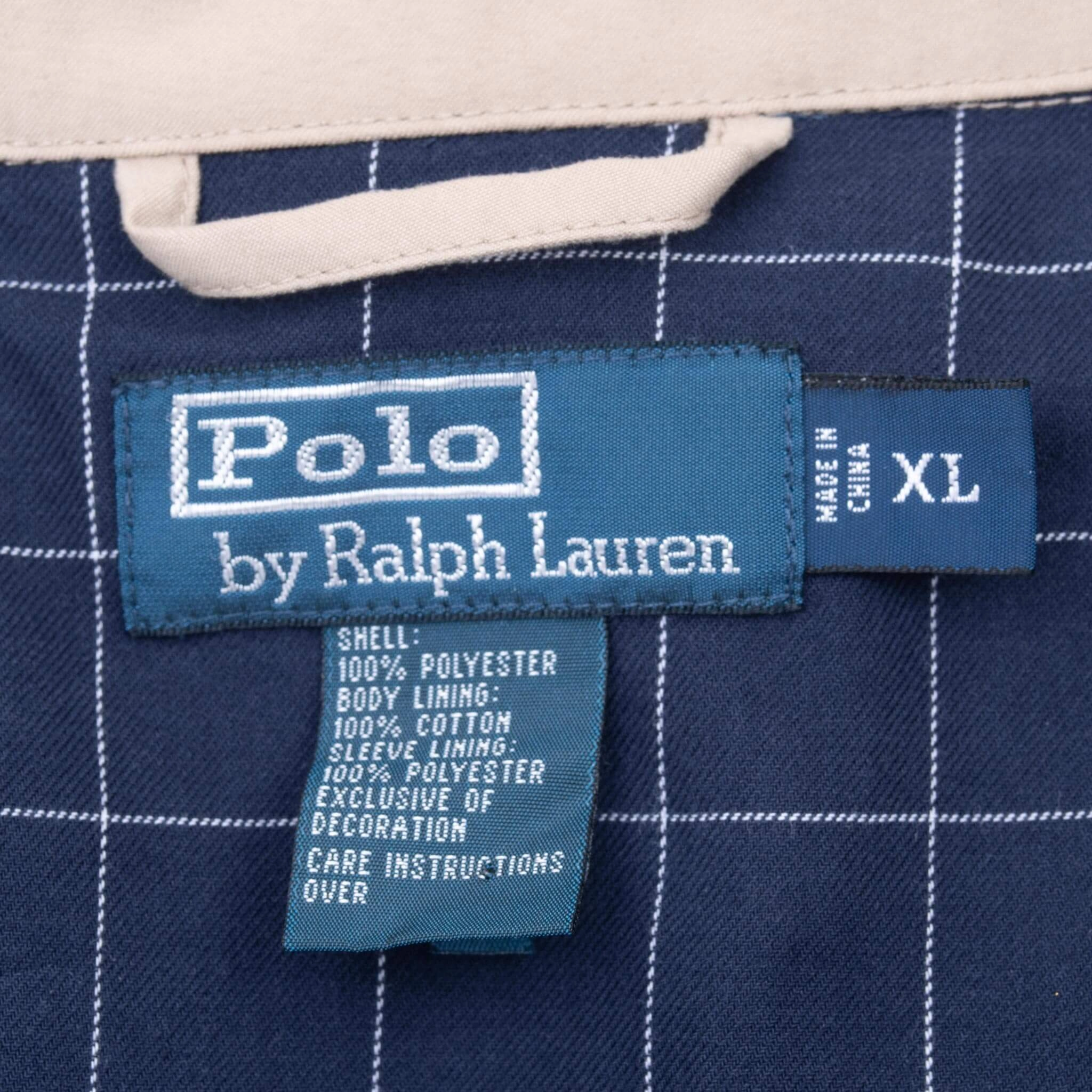 VINTAGE POLO RALPH LAUREN BEIGE HARRINGTON GOLF JACKET 1990S XL