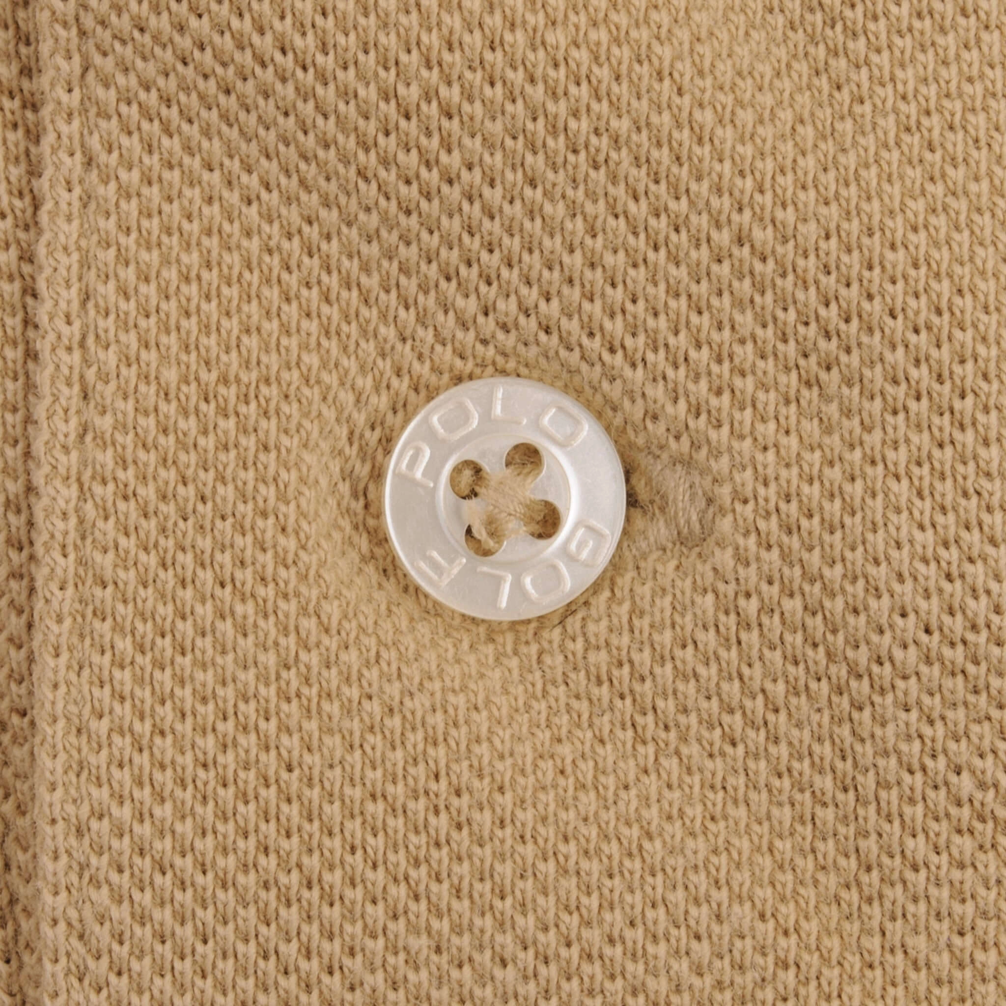 VINTAGE POLO RALPH LAUREN GOLF BEIGE POLO SHIRT 1990S SIZE LARGE