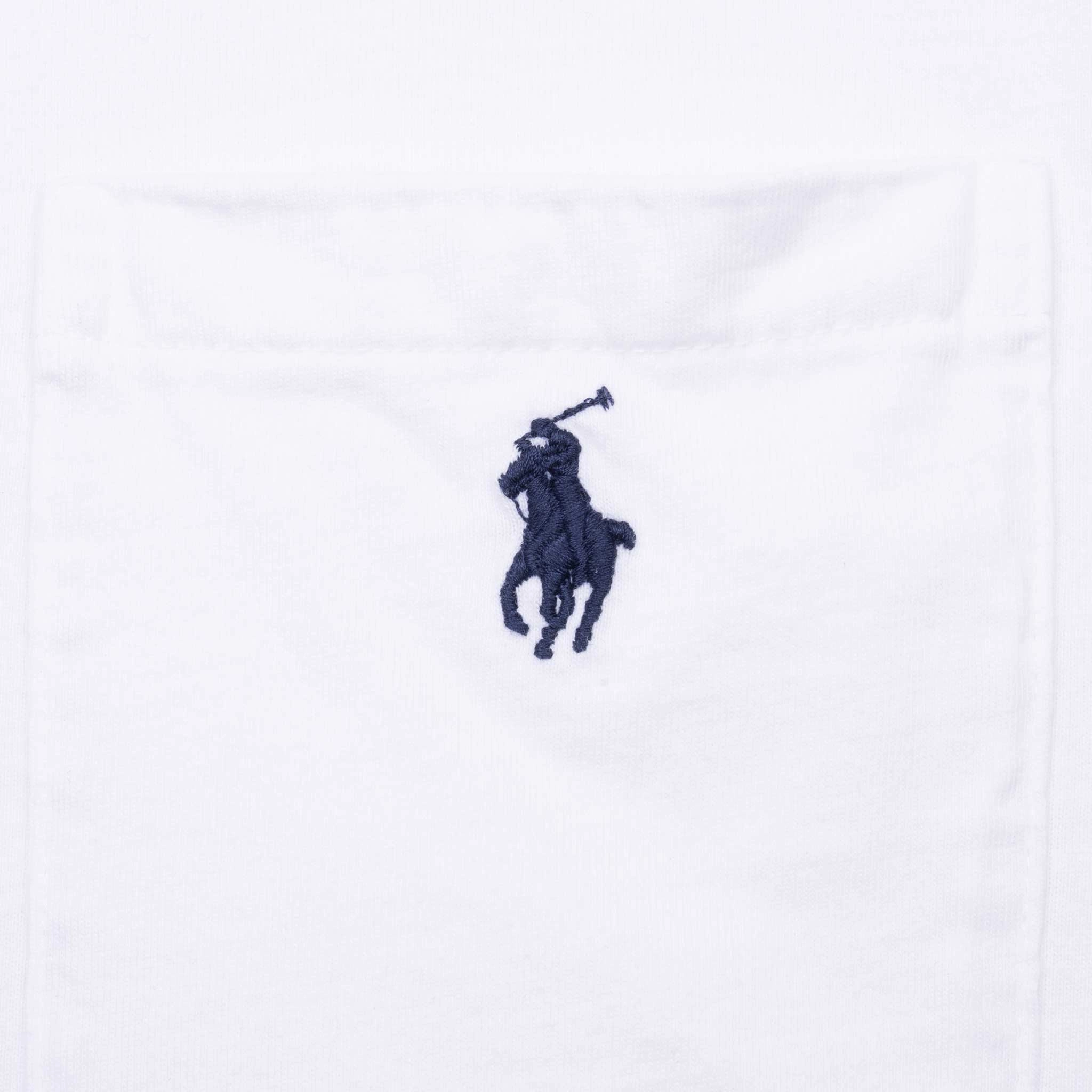 VINTAGE POLO RALPH LAUREN WHITE POCKET TEE SHIRT 1990S 2XL