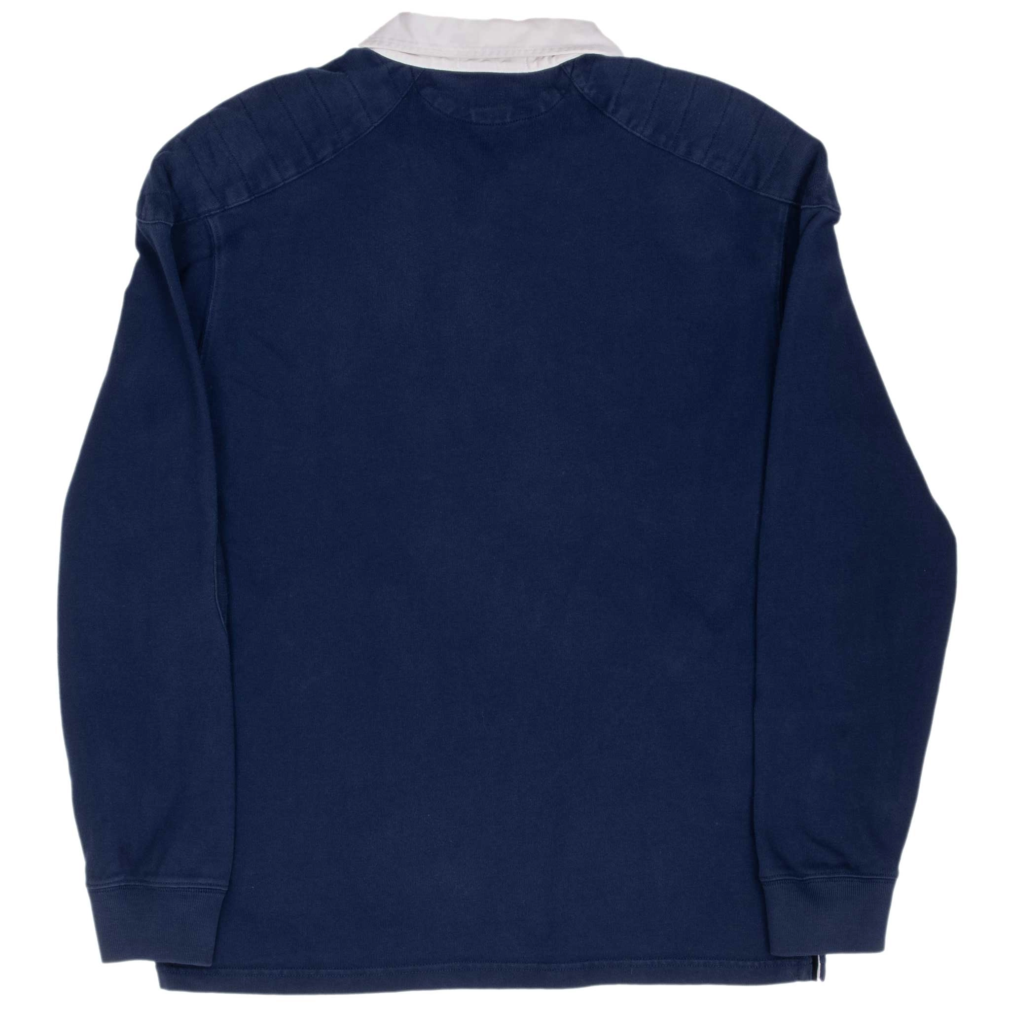 VINTAGE RALPH LAUREN BLUE RUGBY POLO SHIRT 1990S LARGE