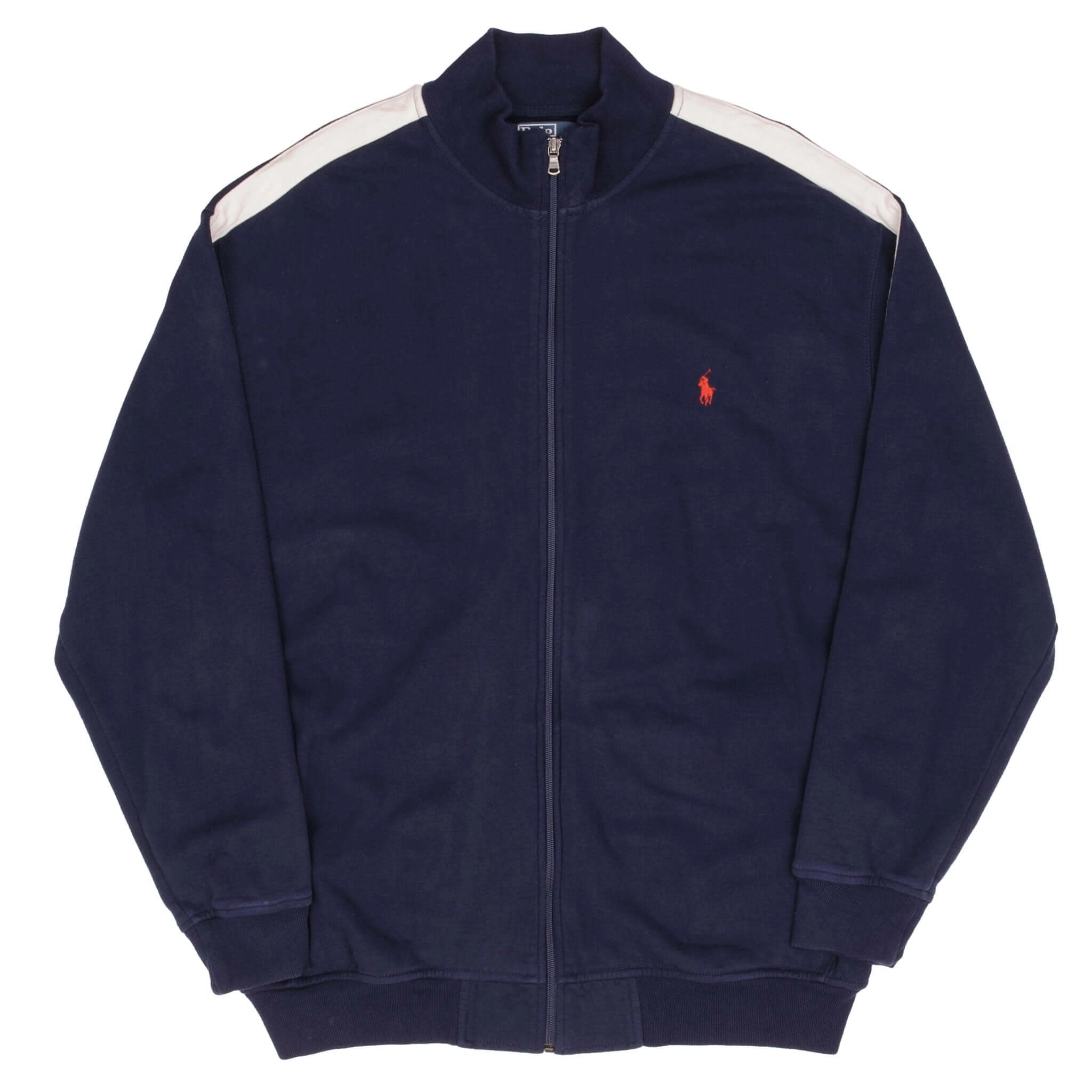 VINTAGE RALPH LAUREN FULL ZIP CLASSIC BLUE SWEATSHIRT 1990S SIZE 2XL TALL