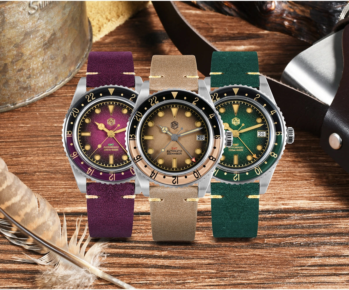 ★Weekly Deals★San Martin 40mm Vintage NH34 GMT Watch SN0134