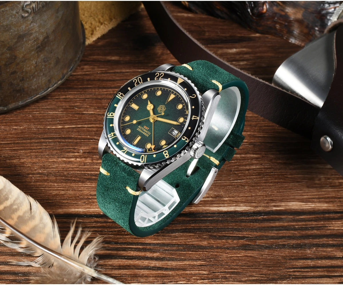 ★Weekly Deals★San Martin 40mm Vintage NH34 GMT Watch SN0134