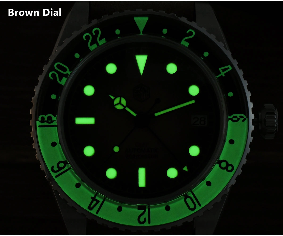★Weekly Deals★San Martin 40mm Vintage NH34 GMT Watch SN0134