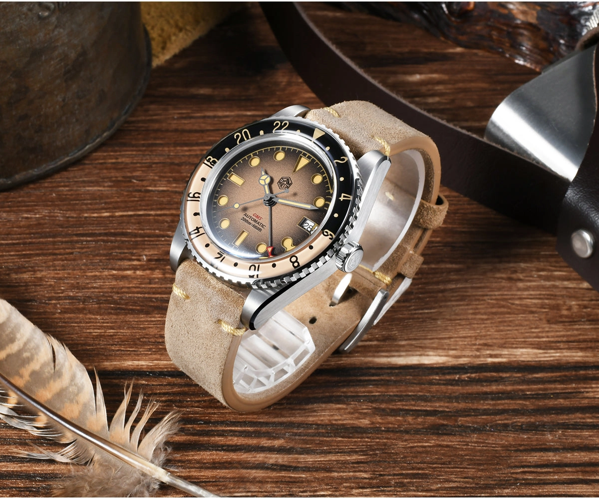 ★Weekly Deals★San Martin 40mm Vintage NH34 GMT Watch SN0134