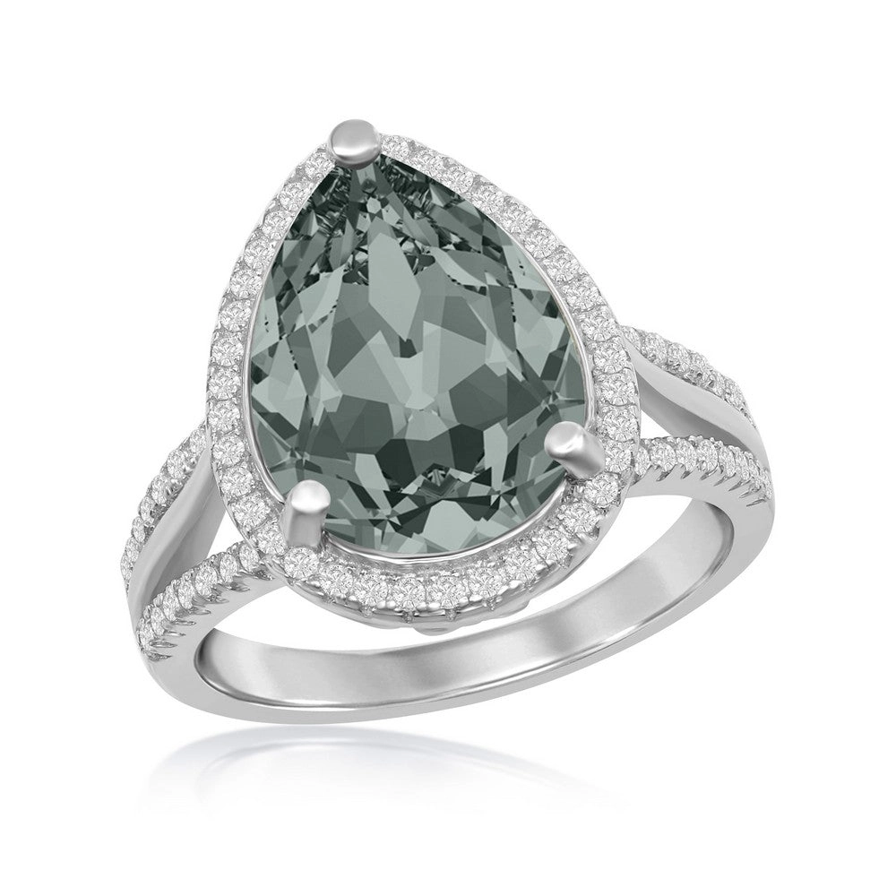 Women's Ring - Black Diamond Swarovski Element CZ, Size 9 | BLW-2421-9