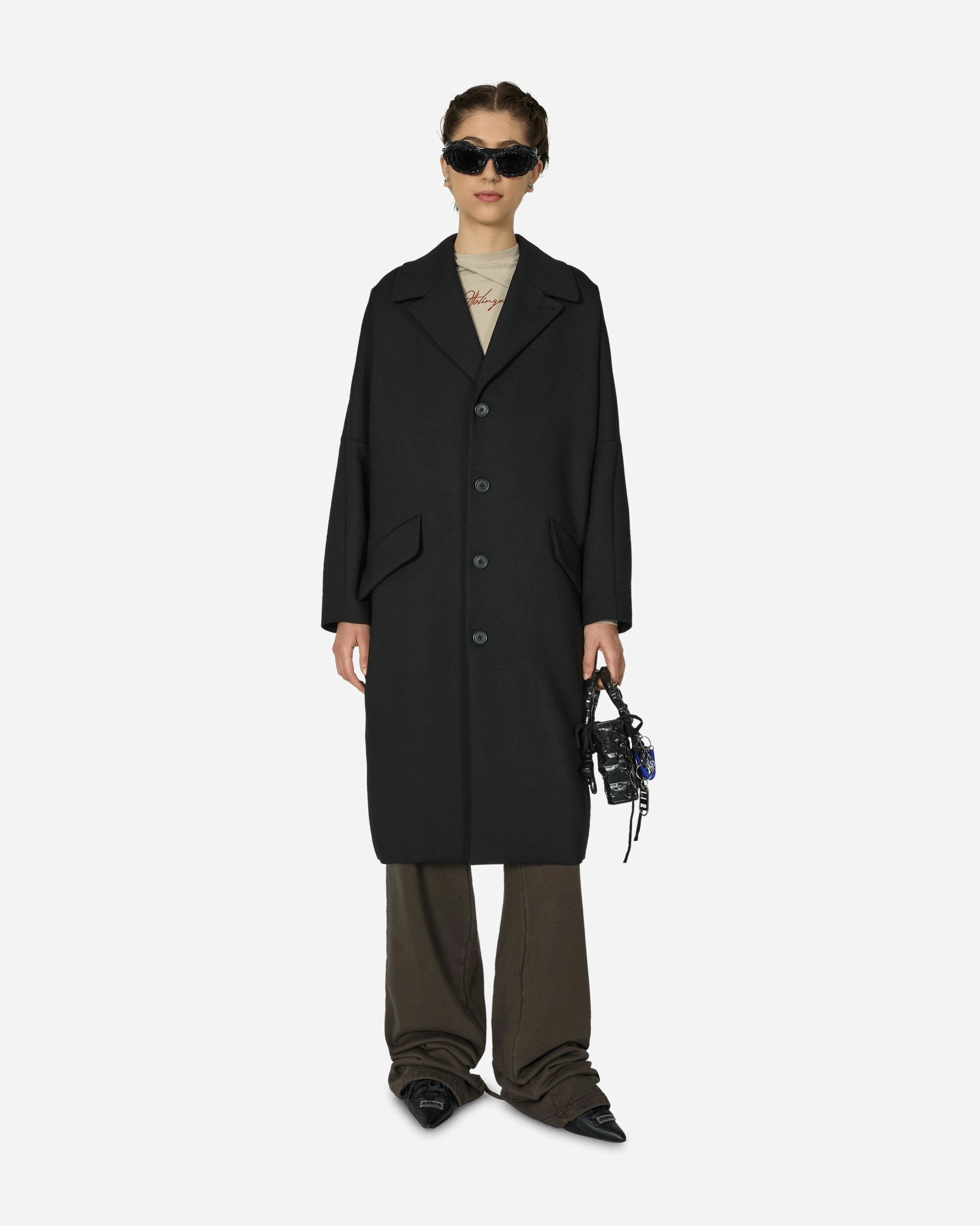 Wool Gabardine Coat Black